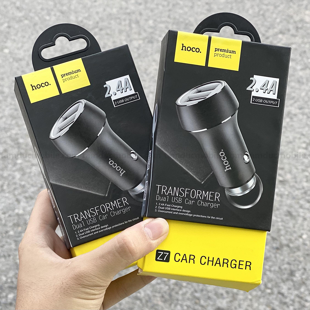 Tẩu Sạc Ôtô 2 Cổng Hoco Z7